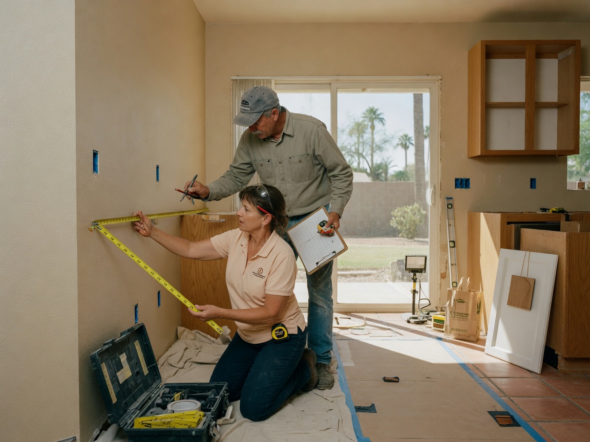 Measuring for Custom Kitchen Cabinets in Chandler Homes